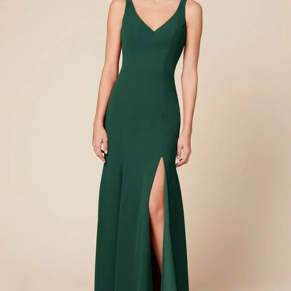 pine green bridesmaid dresses Aline Dark Green Bridesmaid Dress,Halter Bridesmaid Dress,Taffeta Bridesmaid Dress,BD00097, US24W / Red main image 0